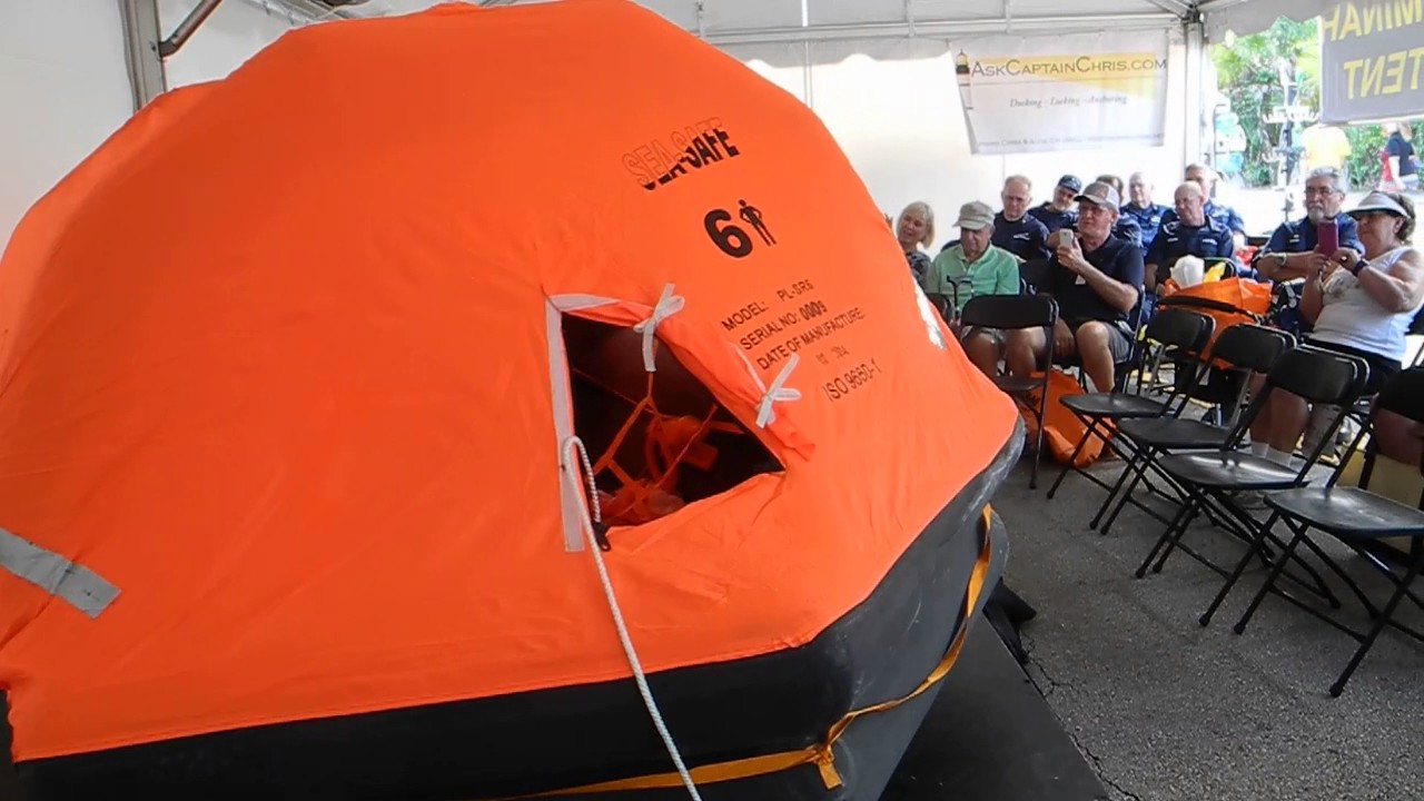 Life Raft Inflation at the Stuart Boat Show