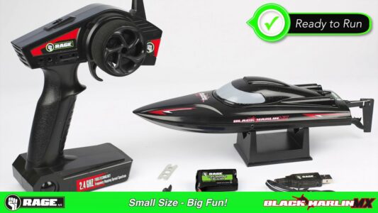 Rage R/C Black Marlin MX RTR Boat
